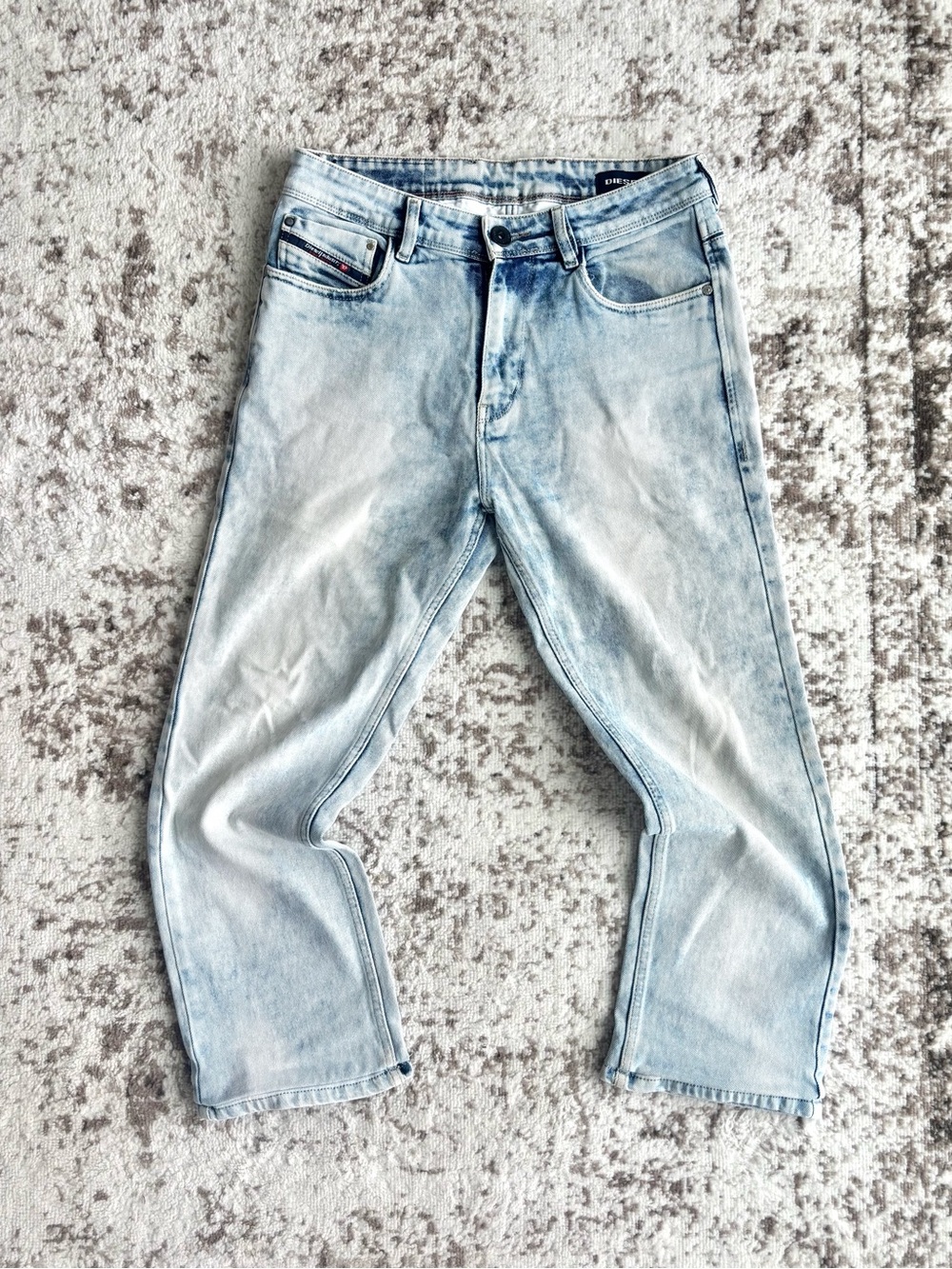 Diesel Men Handcrafted Blue Eyecons 2019 Collection Lightwash Blue Denim Jeans
